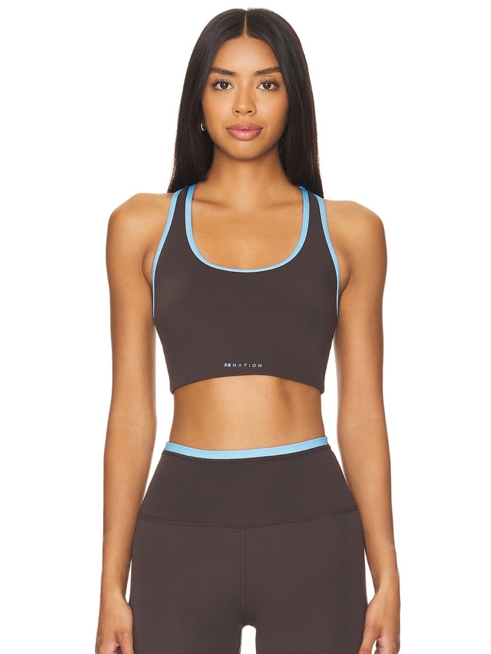P.E Nation Brown and Blue Sports Bra XS and Leggings XXS set
